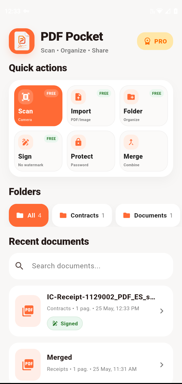 Place signature screen